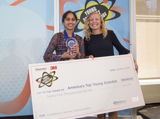13-year-old Indian American Maanasa Mendu from Ohio is America’s Top Young Scientist of 2016
