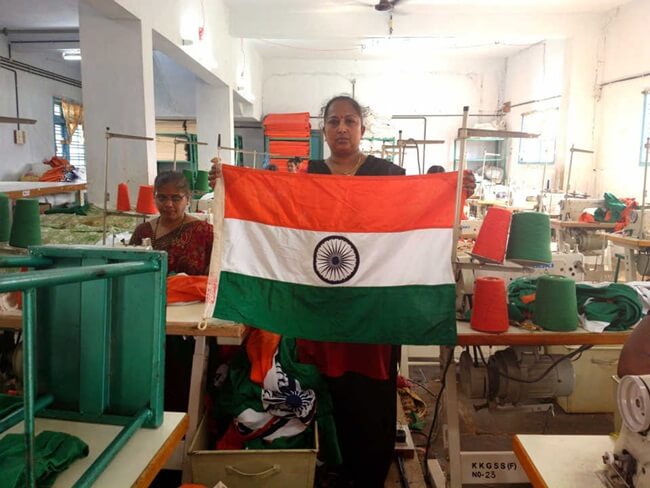 Women are behind the Making of Tricolor at India’s Only Official National Flag Manufacturing Firm in Karnataka