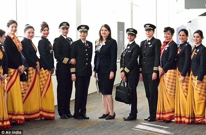 Air India nonstop flights, Air India all-women crew flights, Air India women's day celebration, Indian women pilots