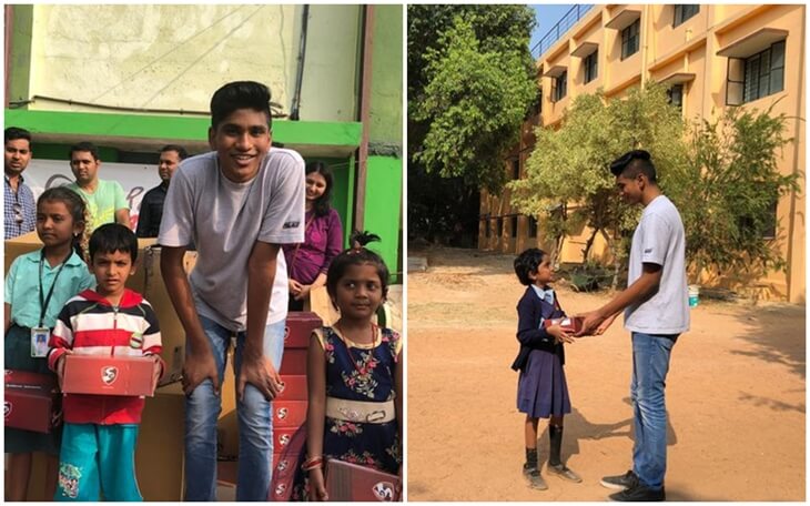 16-year-old Indian American Helps Poor Children with Shoes to Cut School Dropout Rates in India and US