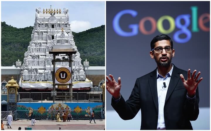 Tirupati Balaji temple income, Sundar Pichai income, Tirumala Temple revenues, Google CEO salary