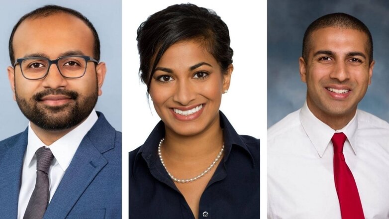 2021-2022 White House fellows Joy Basu, Sunny Patel, Akash Shah