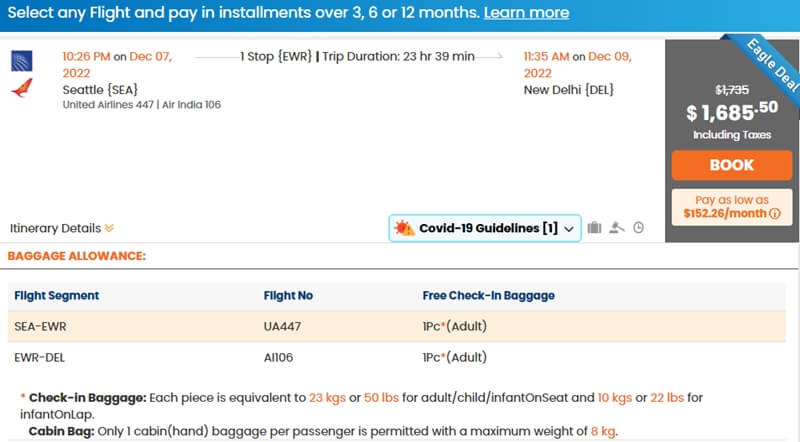 Seattle to India cheap flights, Seattle to Delhi cheap fares