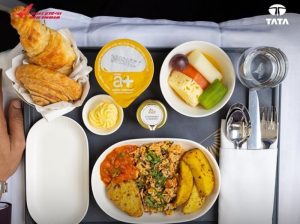 Air India new inflight menu, what meals Air India serve on flights to USA,