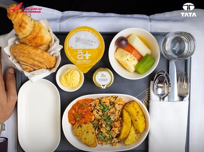 Air India new inflight menu, what meals Air India serve on flights to USA, 