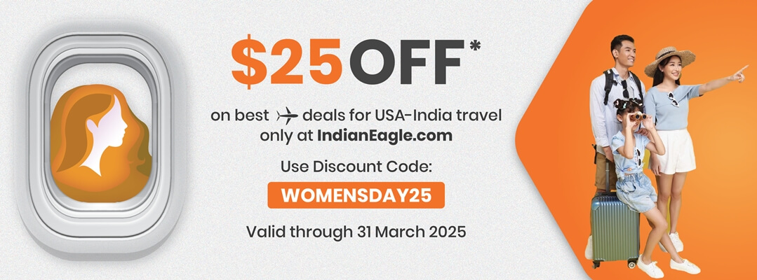 Indian Eagle flight discount, women's day flight discount offer, cheap flight tickets to India 