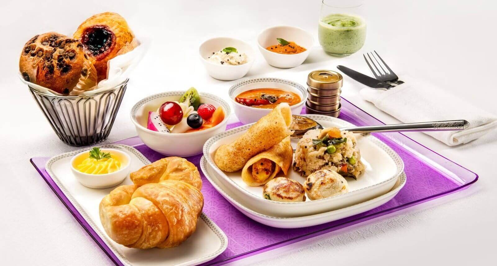 Air India's new menu, Air India flights dining experience, Indian food on Air India flights, Air India inflight menu from USA to India