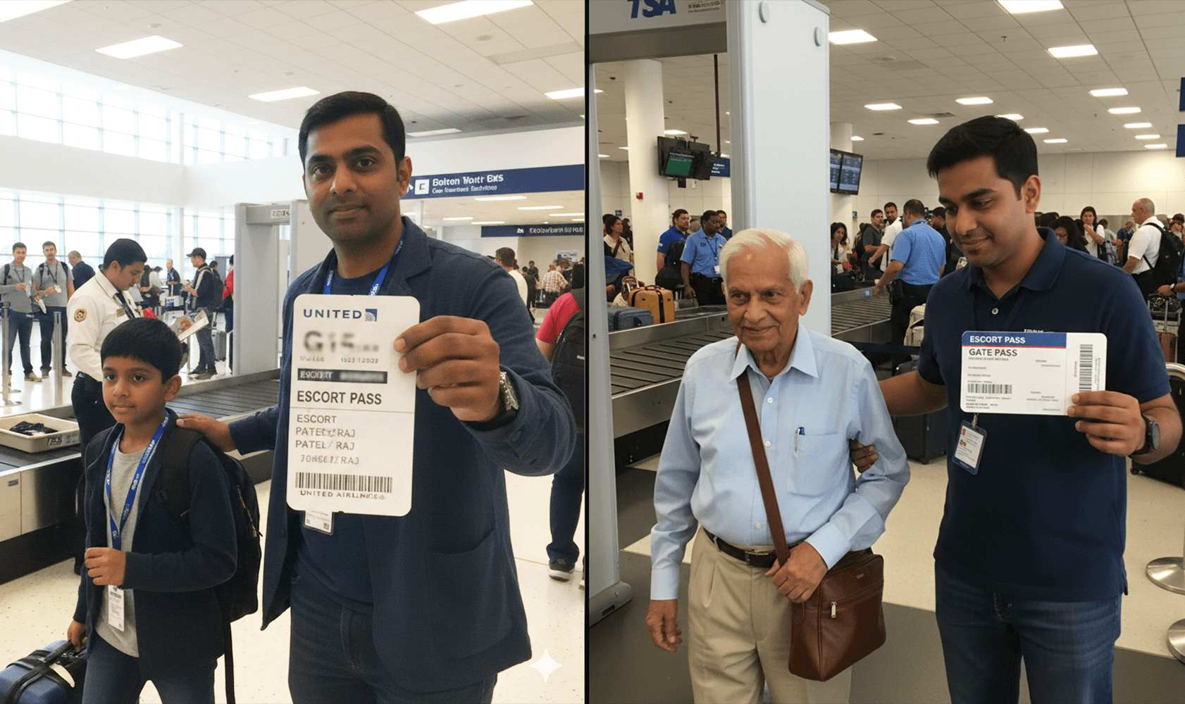 What is airport escort pass in USA, how to get escort gate pass at US airports, escort pass vs airport visitor pass