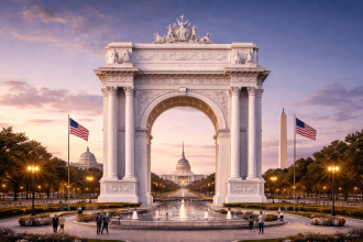 Trump arch, Washington DC arch, Independence Arch USA, Trump news
