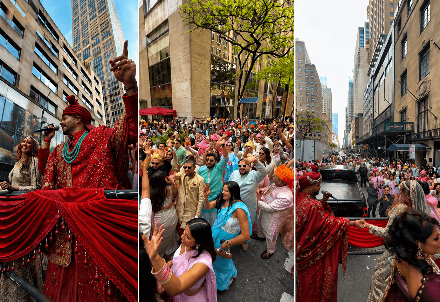 Indian weddings in USA, Indian baraat on American streets, Dr Avish Jain wedding NYC, New York Manhattan Indian wedding