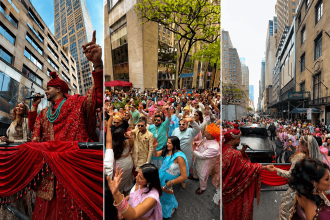 Indian weddings in USA, Indian baraat on American streets, Dr Avish Jain wedding NYC, New York Manhattan Indian wedding