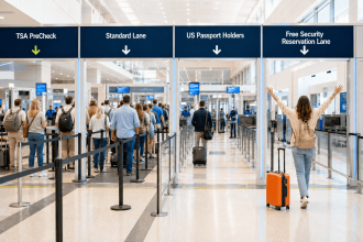 US airport security reservation, free TSA screening time reservation, free TSA security reservation lanes, how to skip TSA lines for free