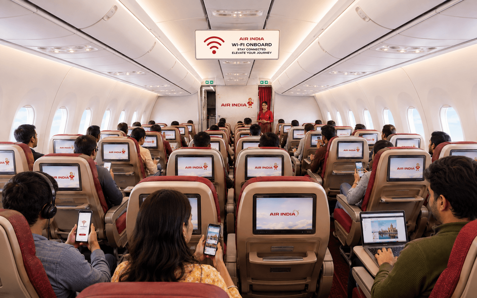 Air India inflight Wi-Fi, Air India Wi-Fi pricing plans, Air India routes with inflight internet, is Air India inflight WiFi free