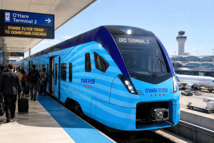 O'Hare Flyer train, O'Hare Airport to downtown Chicago, Chicago news, ORD Airport news, ORD airport terminals